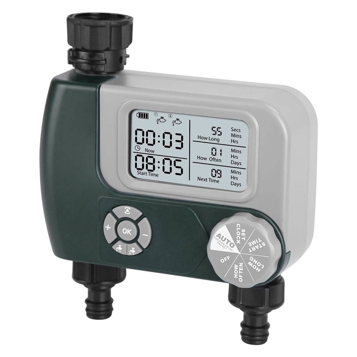 Digital Programmable Sprinkler Timer with 2 Outlet Zones