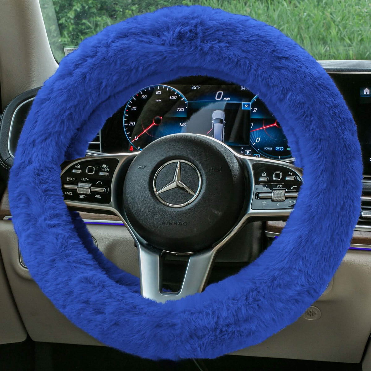 Doe16 Faux Rabbit Fur Steering Wheel Cover