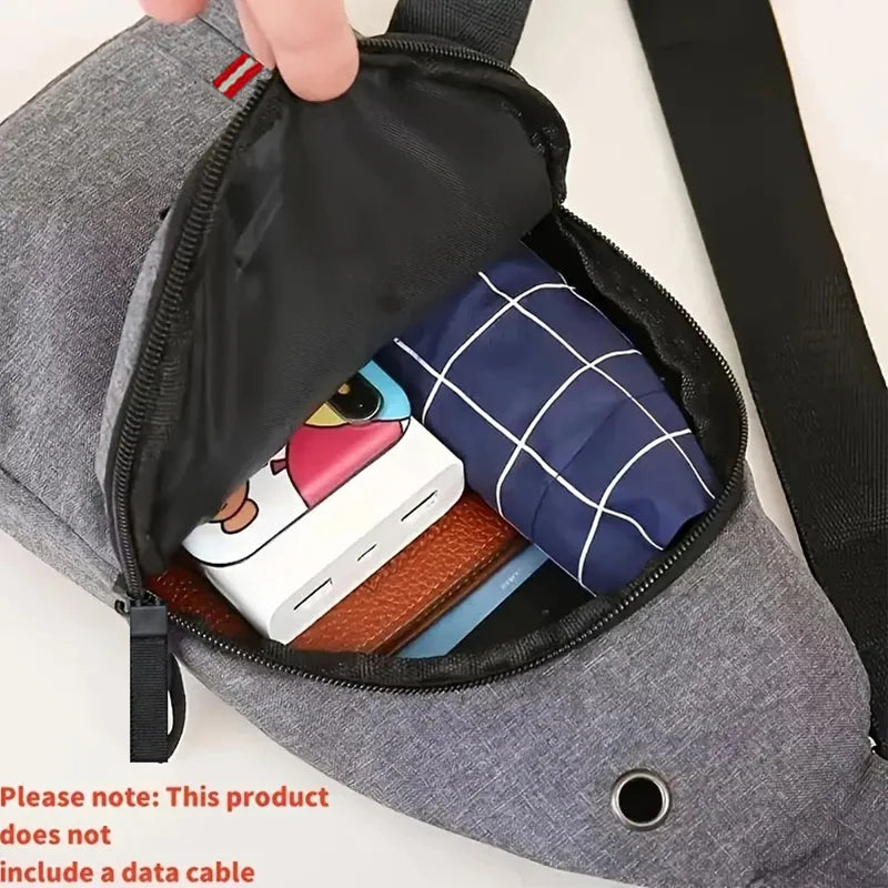 Men's fashionable, convenient, casual, waterproof, adjustable shoulder strap, large capacity waist bag suitable for outdoor acti