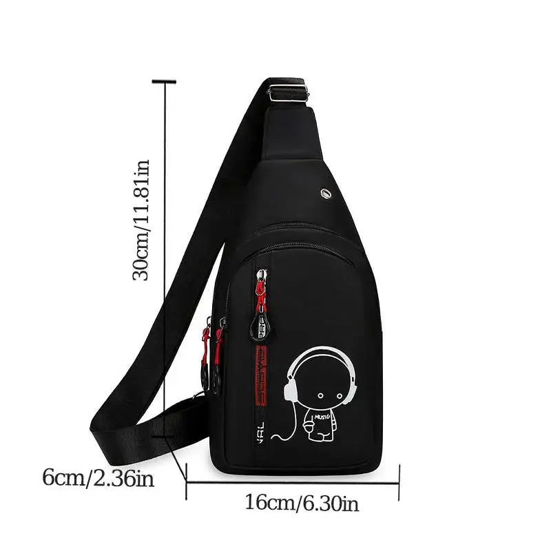 Men's Chest Bag Casual Fashion Shoulder Bag Male Hand Crossbody Korean Cycling Backpack