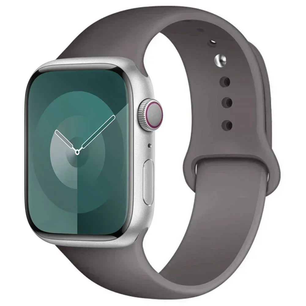 Silicone Band For Apple Watch strap 44mm 45mm 40mm 41mm 42-46mm sport bracelet iwatch series 8 7 6 5 4 9 10 11 SE-Ultra 2/3 49mm