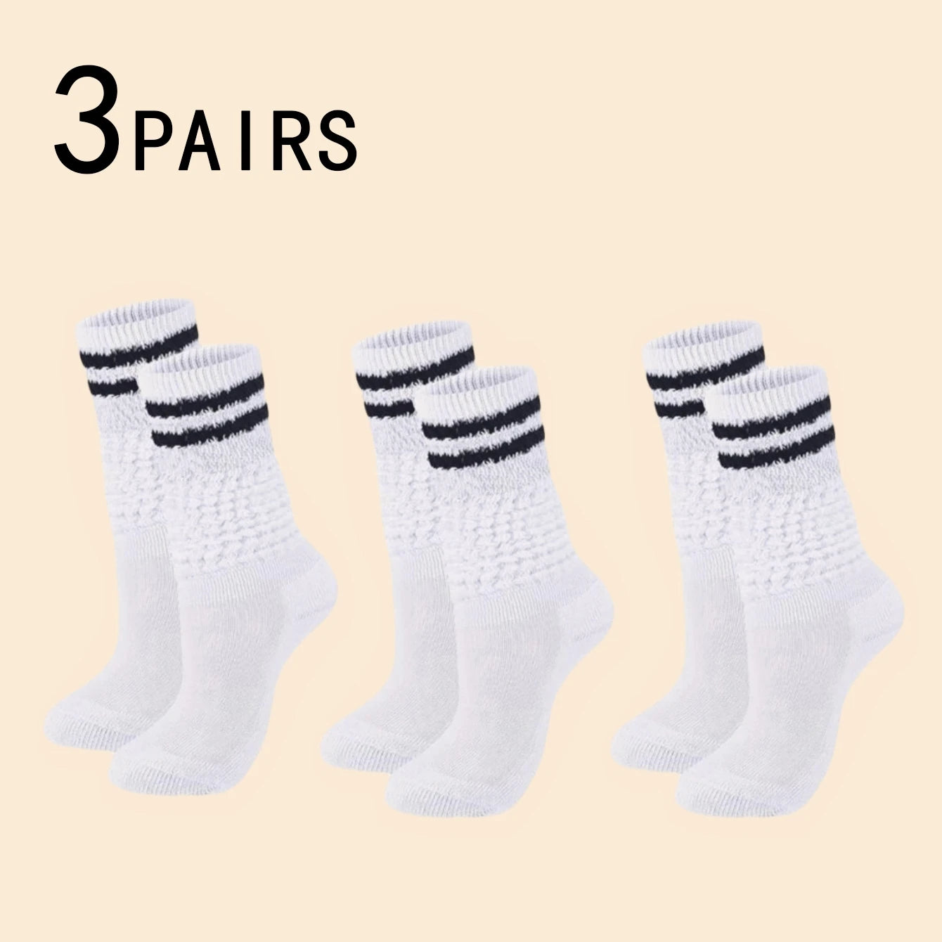 Women’s Ski Socks,Sports Socks Slouch Socks Black, White & Gray — Comfortable, Breathable, Moisture-Wicking, and Sweat-Absorbing
