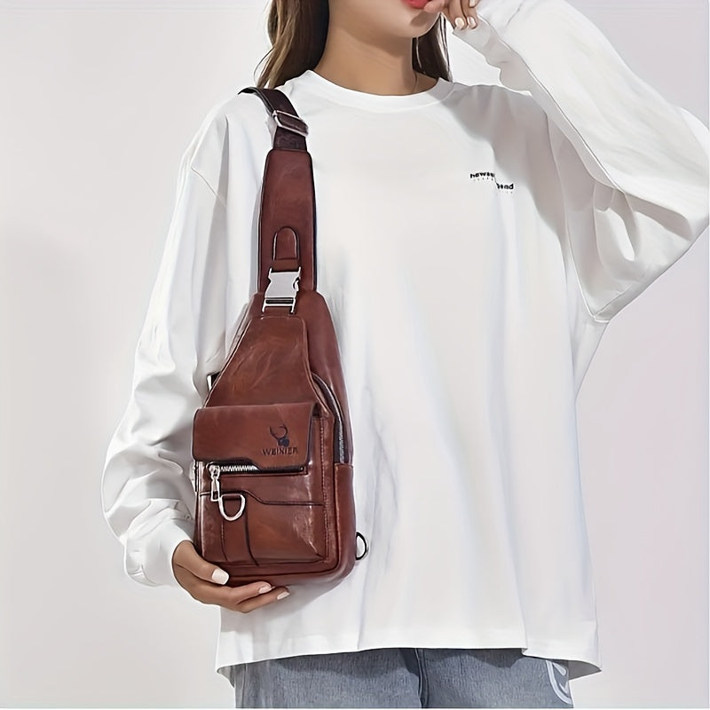 New Waterproof, Stainproof And Wear-resistant Ladies Crossbody Bag Ladies Chest Bag Handbag Shoulder Bag Shoulder Bag Hand Bag With Card Bag Two-piece Set, PU Fabric, Large Pocket And Large Capacity, Easy To Carry, New Textur