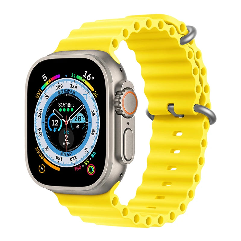 Silicone Ocean band for Apple Watch straps 45mm 46mm 40mm Ultra 2 49mm 44mm 41mm 38-42mm sport bracelet series 10 9 8 7 6 5 4 SE