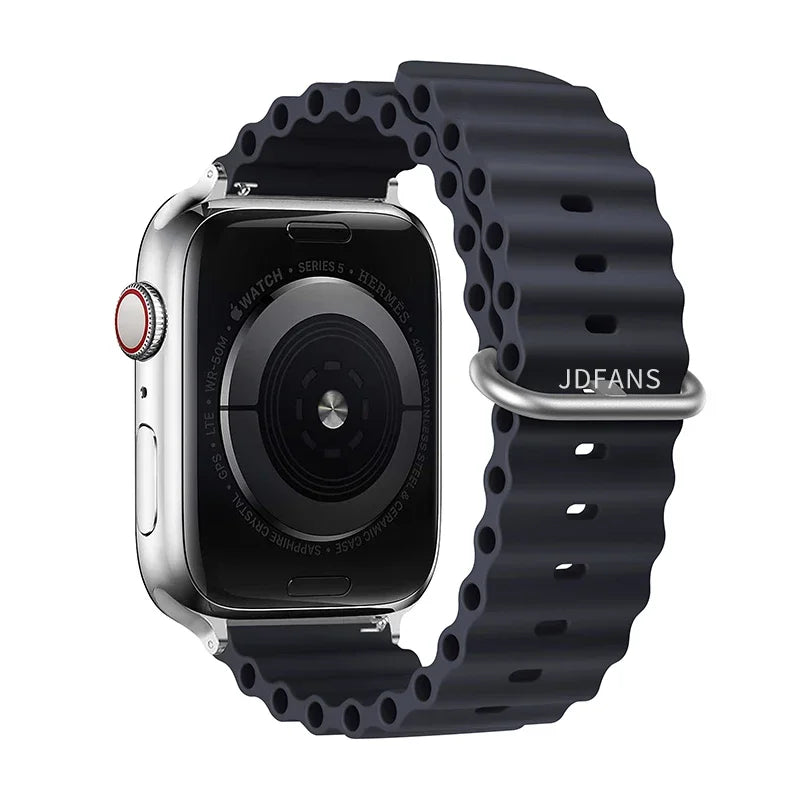 Ocean strap For Apple Watch Ultra 2 Band 49mm 10 9 8 7 45mm 41mm Silicone Bracelet Wristband iWatch 6 5 4 3 SE 44mm 40 42mm band