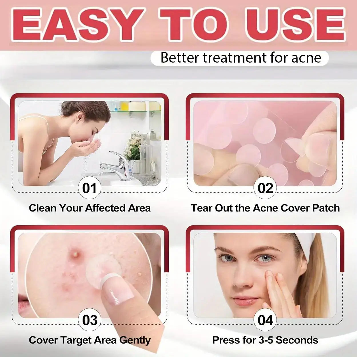 720/360/180 pieces/box of transparent hydrogel acne patches, alcohol free, gentle and non irritating absorption acne patches
