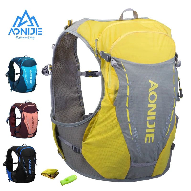 AONIJIE C9103 Ultra Vest 10L Hydration Backpack Pack Bag Free Water Bladder Flask Trail Running Marathon Race Hiking SM ML LXL