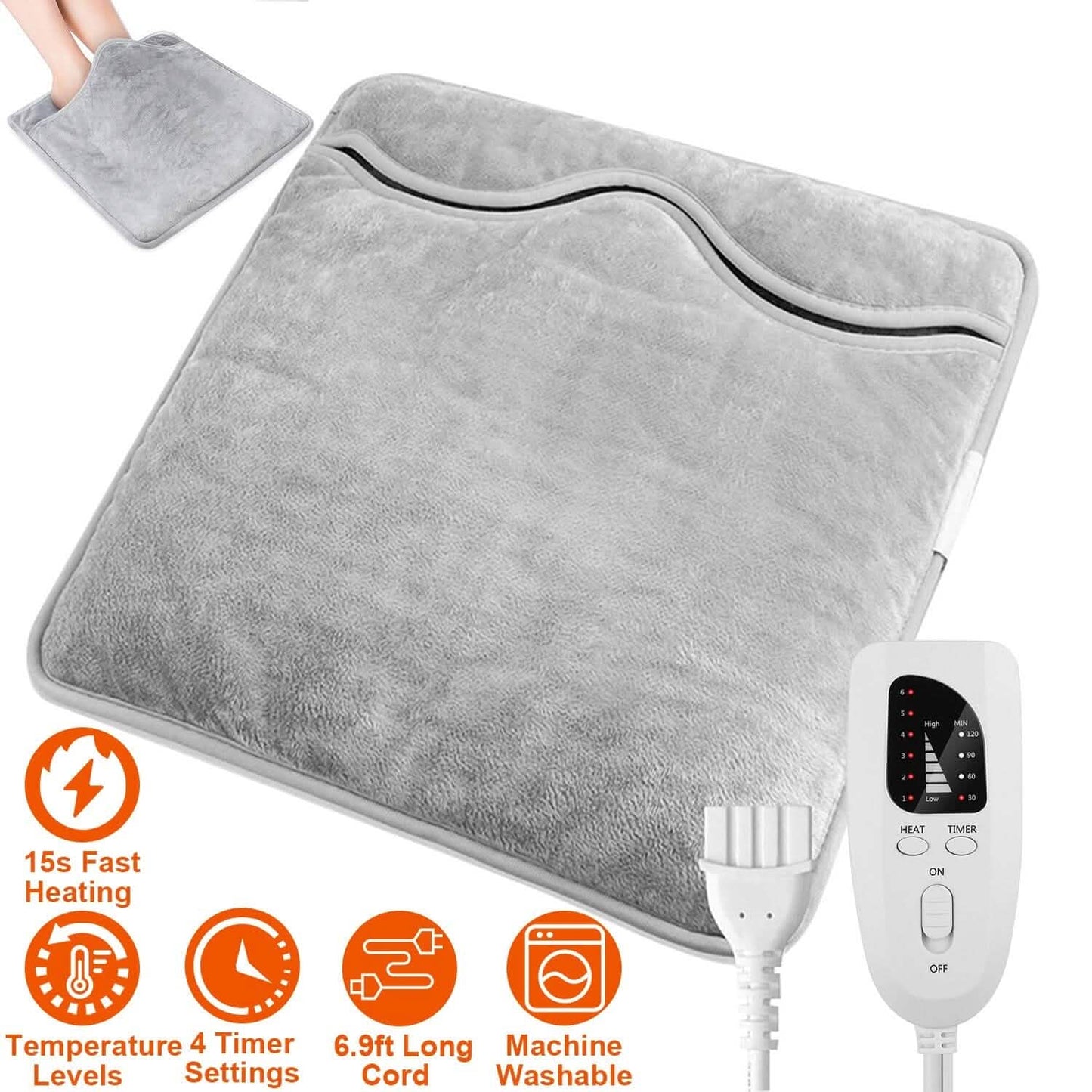 Electric Foot Warmer with 6 Temperature Settings