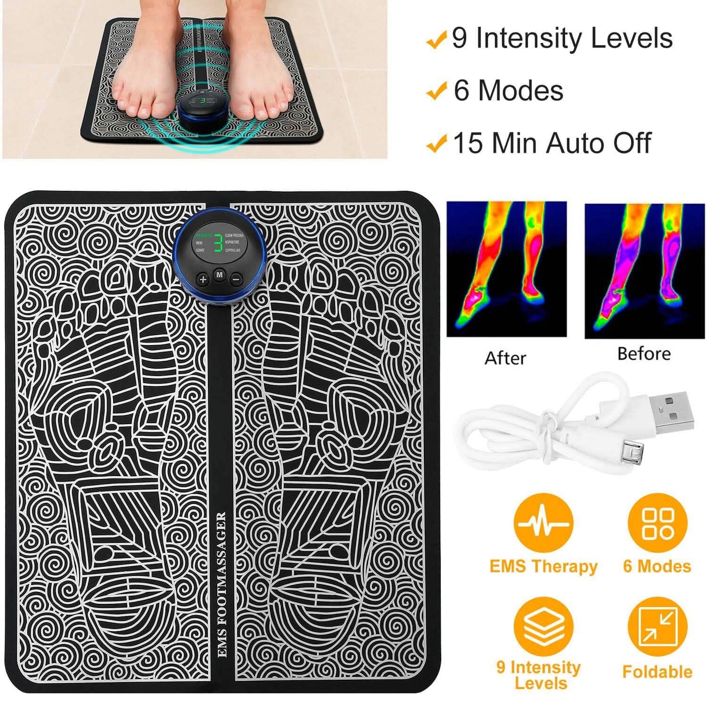 EMS Foot Massage Pad Electric Stimulator