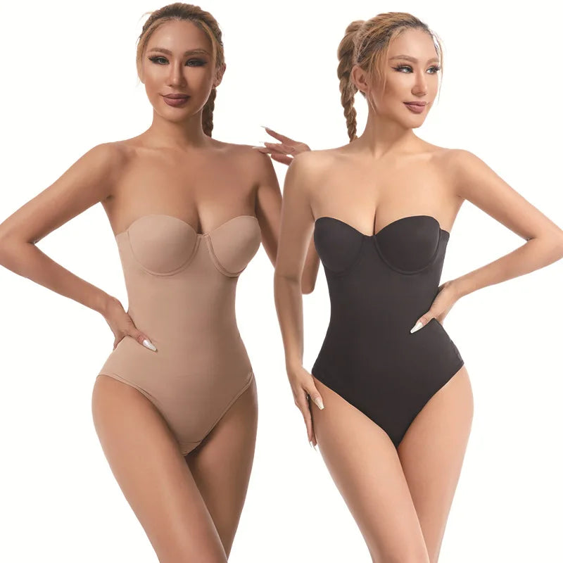 Cross-Border Plus Size Seamless One-Piece Shapewear Dress Special Strapless Corset Waist Cincher Hip Lifter with Bra