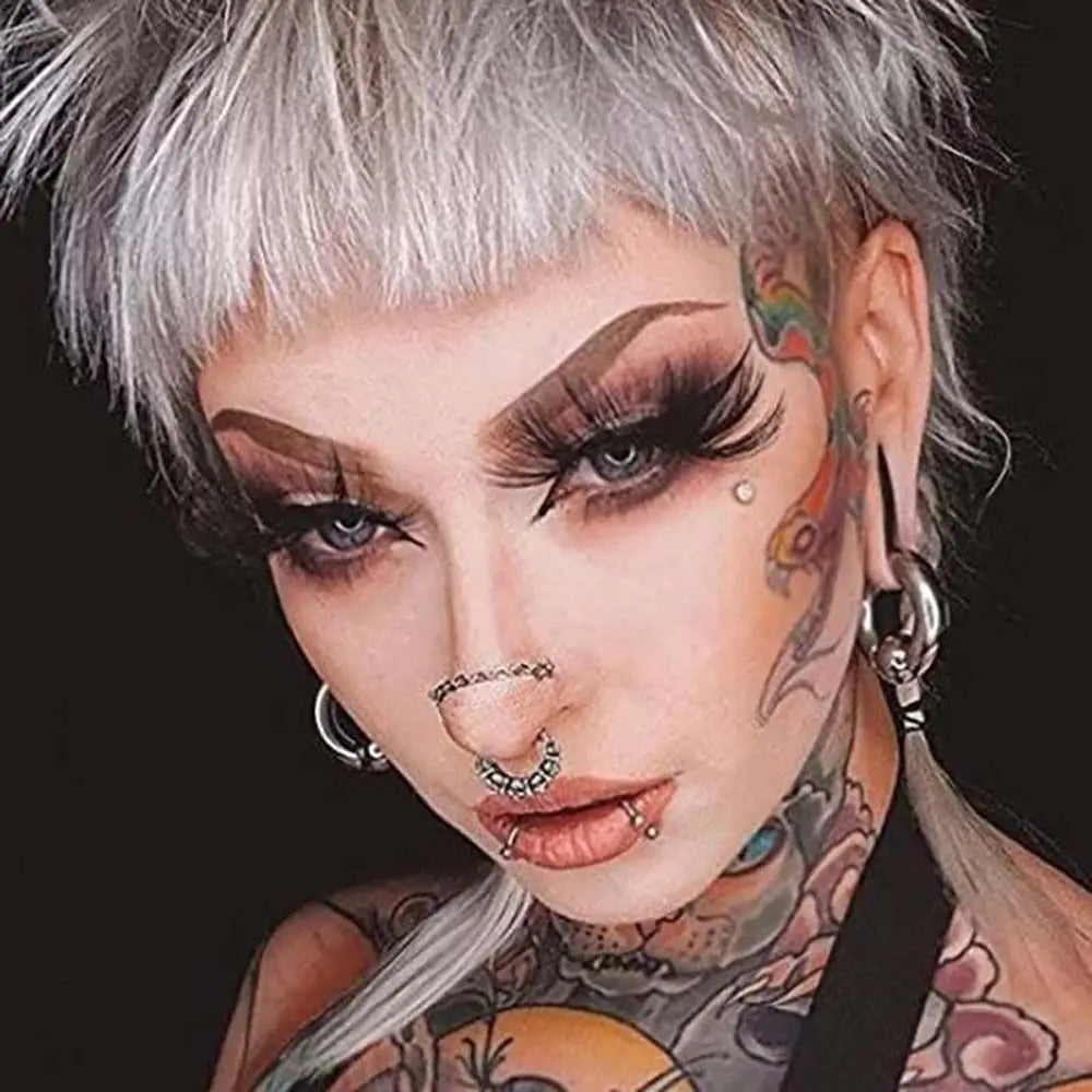 Double Nose Chain Nostril Ball Stainless Steel Nose Stud Decoration Earrings Piercing Nariz Pircing Septum Nose Piercing Ring