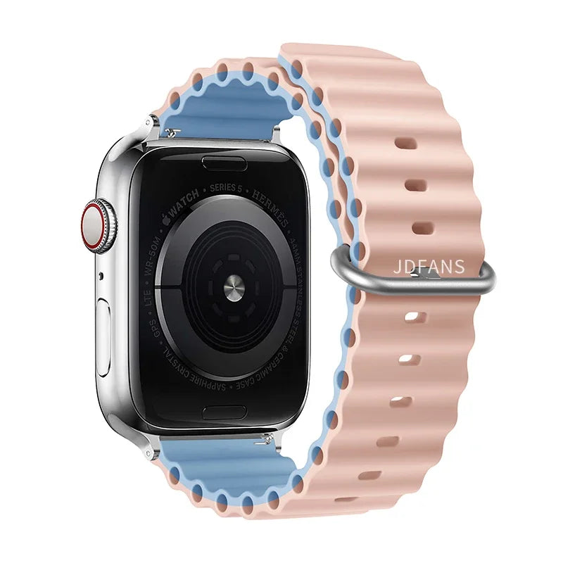 Ocean strap For Apple Watch Ultra 2 Band 49mm 10 9 8 7 45mm 41mm Silicone Bracelet Wristband iWatch 6 5 4 3 SE 44mm 40 42mm band