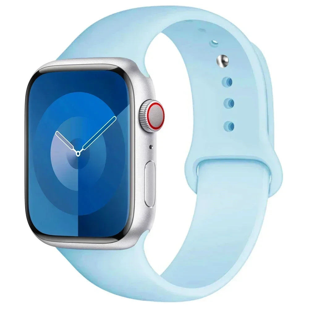 Silicone Band For Apple Watch strap 44mm 45mm 40mm 41mm 42-46mm sport bracelet iwatch series 8 7 6 5 4 9 10 11 SE-Ultra 2/3 49mm