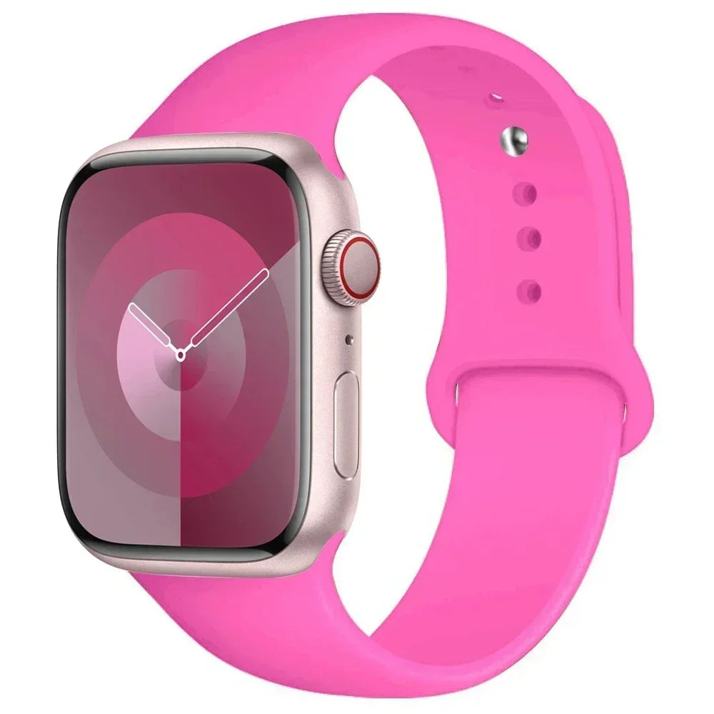 Silicone Band For Apple Watch strap 44mm 45mm 40mm 41mm 42-46mm sport bracelet iwatch series 8 7 6 5 4 9 10 11 SE-Ultra 2/3 49mm