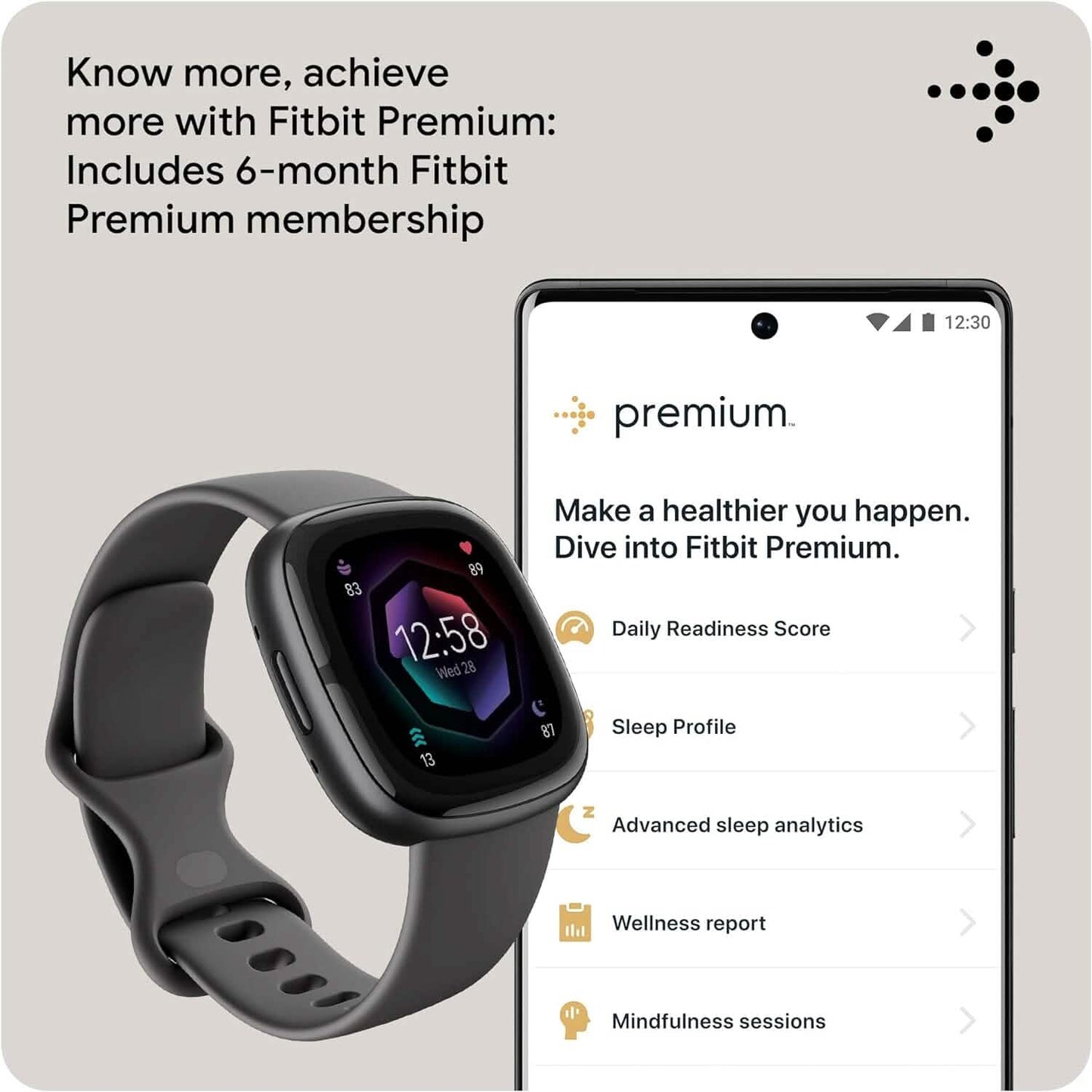 Fitbit Sense 2 Advanced Health and Fitness Smartwatch (Refurbished)