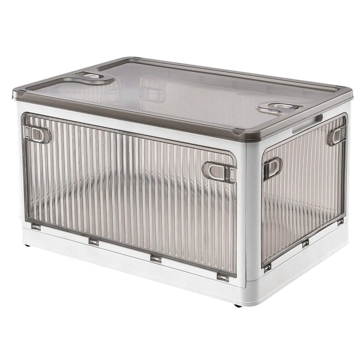 Foldable Storage Bins with Lid 4 Doors Collapsible Stackable with Lock