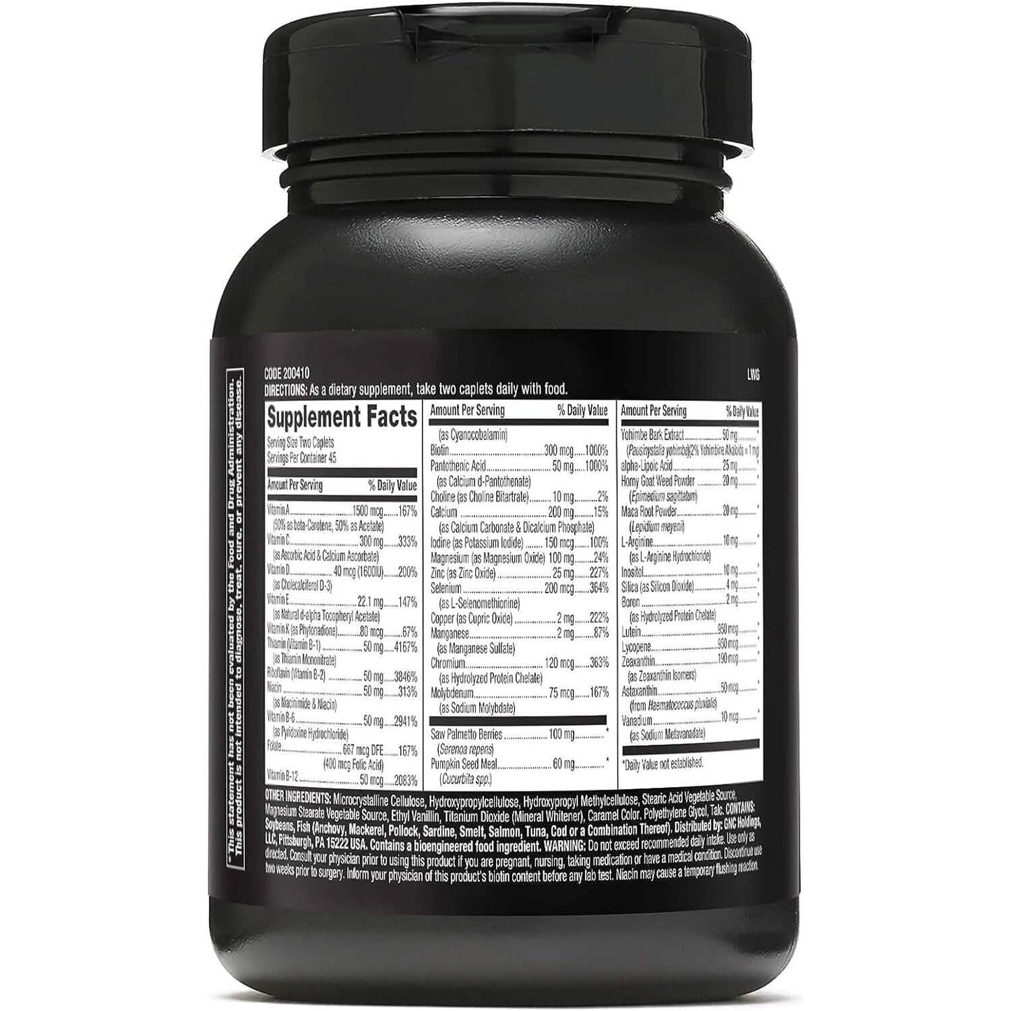GNC Mega Men Prostate and Virility Supports Optimal Sexual Health and Prostate Health 90 Caplets