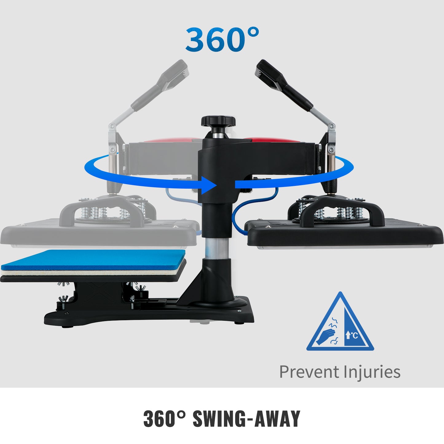 SucceBuy Heat Press 5in1 Heat Press Machine 12x15in Clamshell Sublimation Transfer Printer Digital Precise Temperature Control