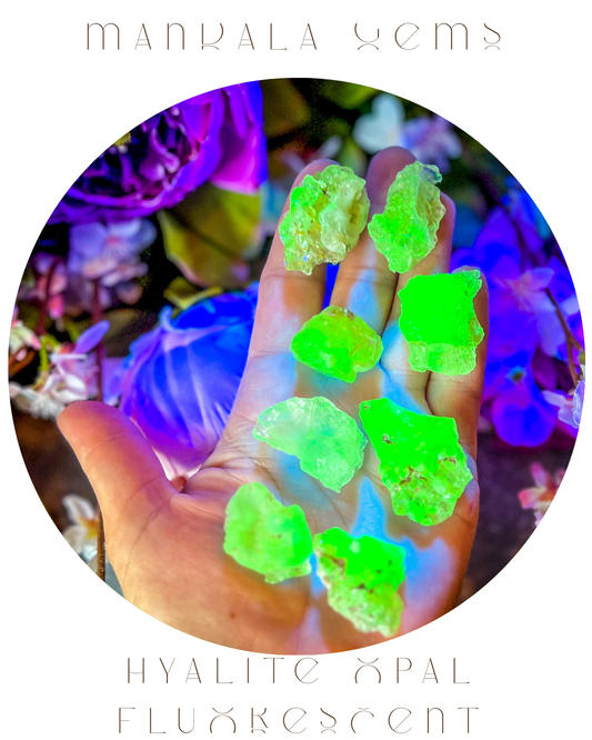 Hyalite Opal, also known as Kryptonite, Water Opal, Water Stone, Fluorescent Minerals