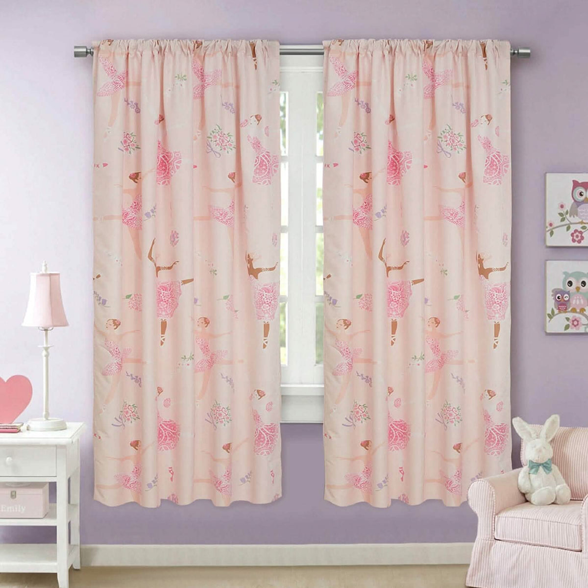 2-Piece Set: Kidz Mix Dancing Ballerinas Window Panel Pair