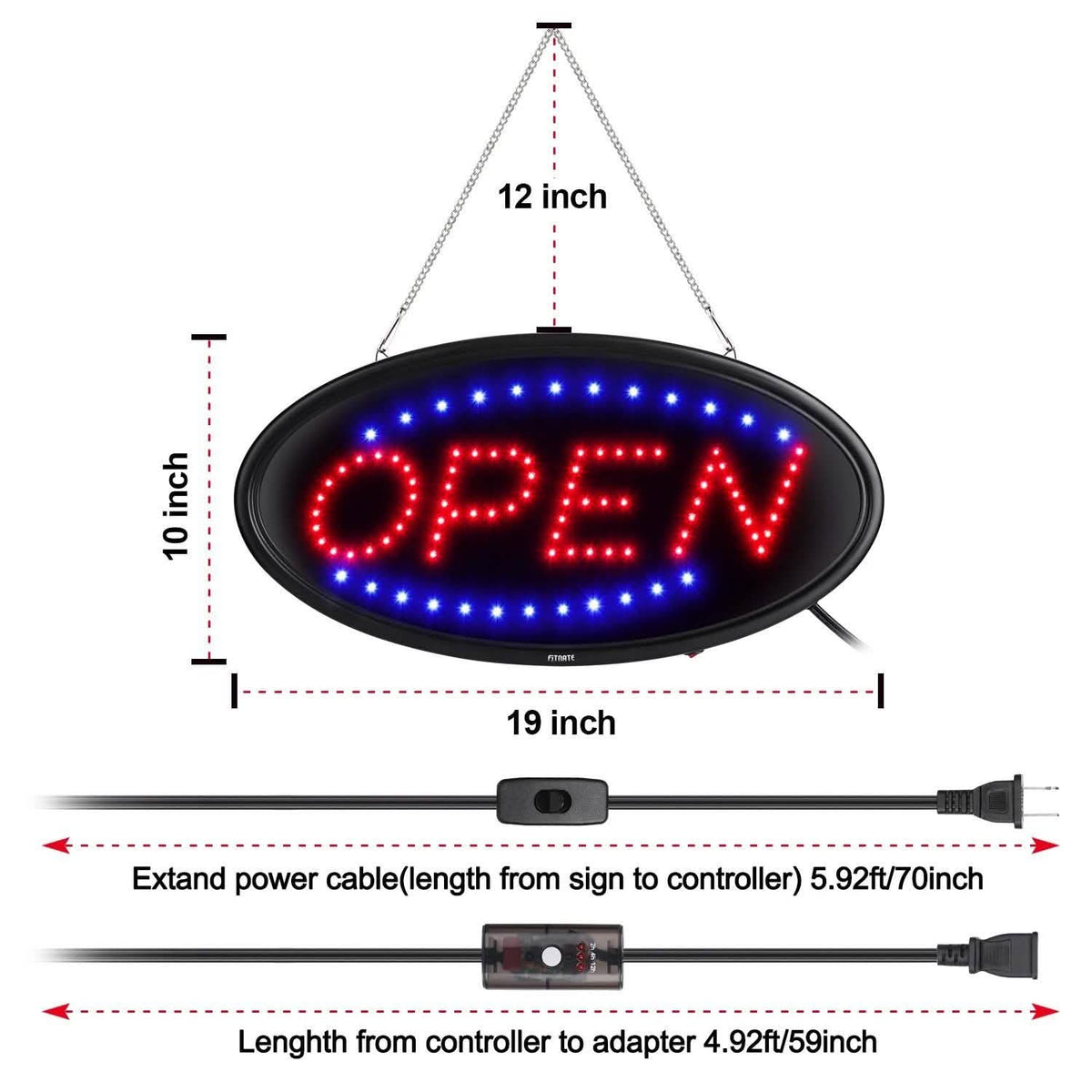 LED Open Sign Advertisement Board Electric Display with Remote Control and Timing Function