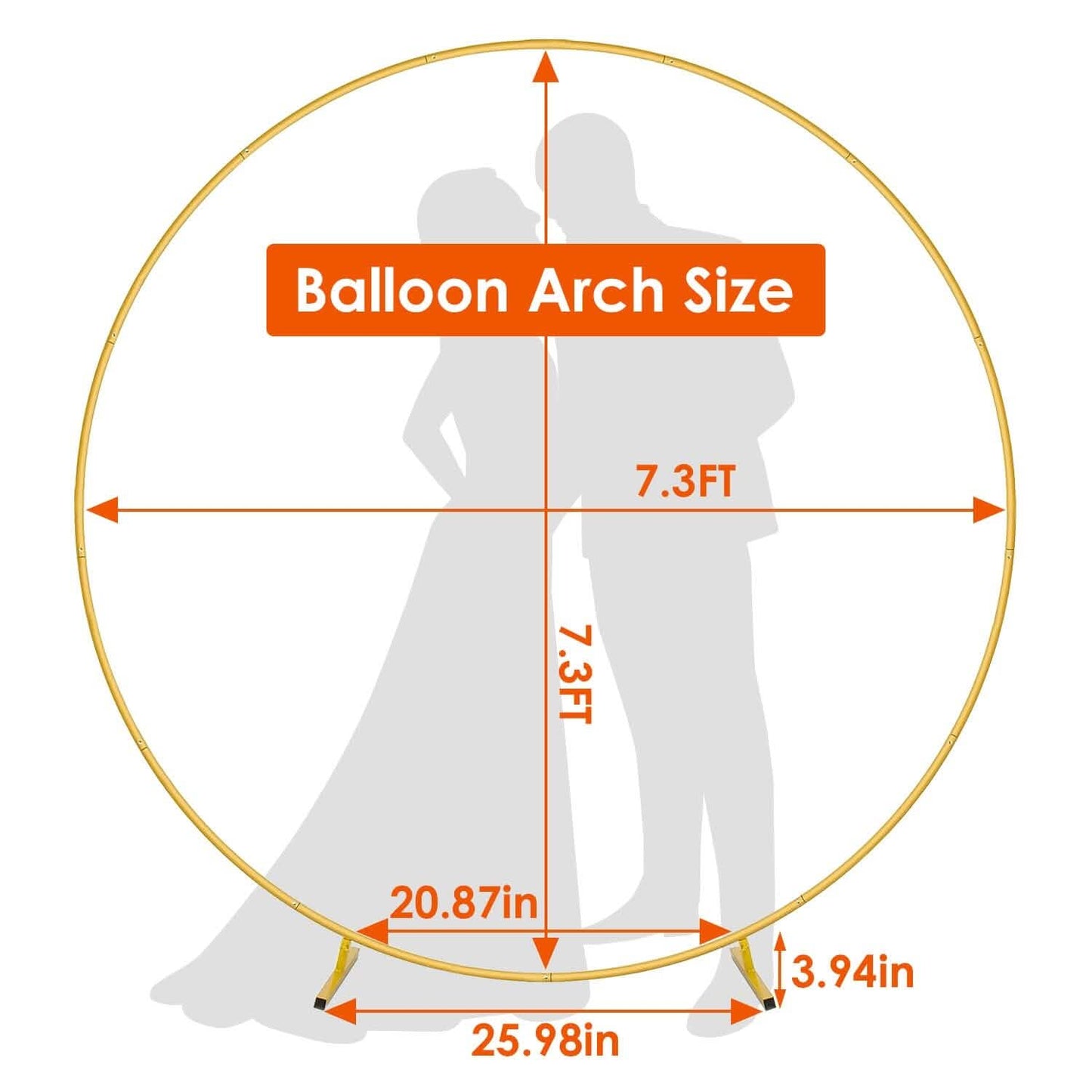 Metal Round Arch Reusable Backdrop Stand with Balloon Tools