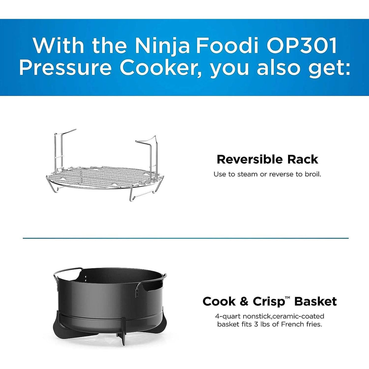 Ninja Pressure Cookers & Canners, 6.5 qt, Black (Refurbished)
