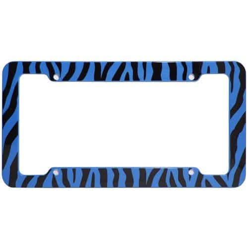 OxGord Plastic License Plate Frame with Zebra/Tiger Stripes