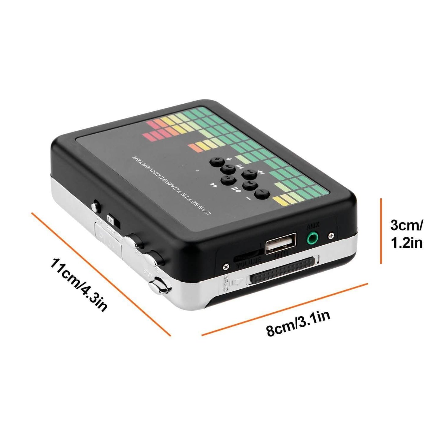 Portable Cassette Audio Music Player Tape-To-MP3 Converter Cassette Recorder