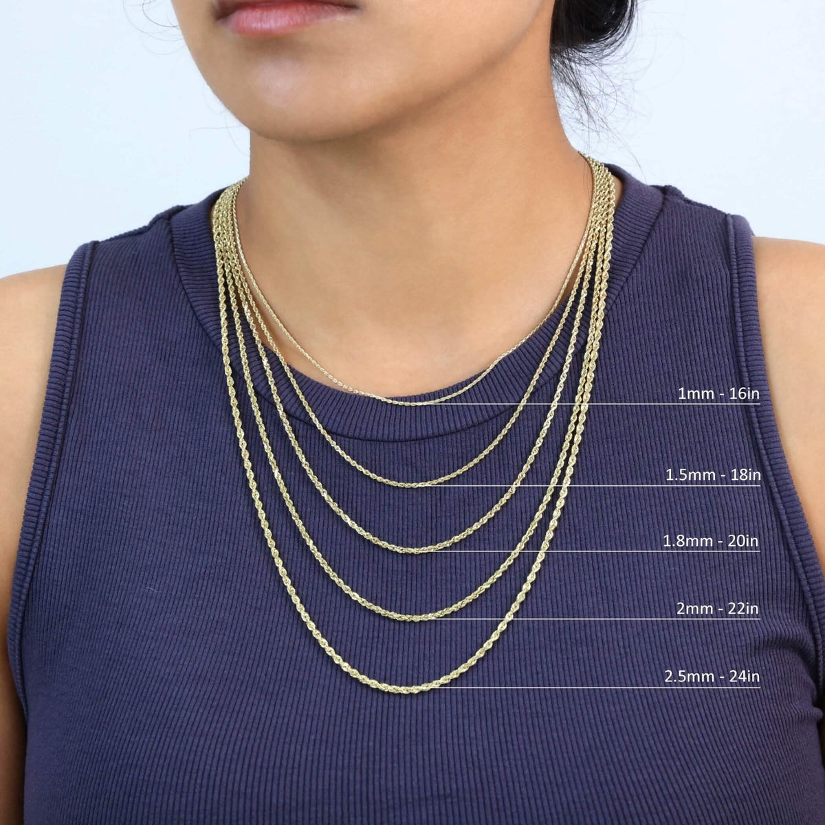 Rope Chain in Yellow Gold - 5mm