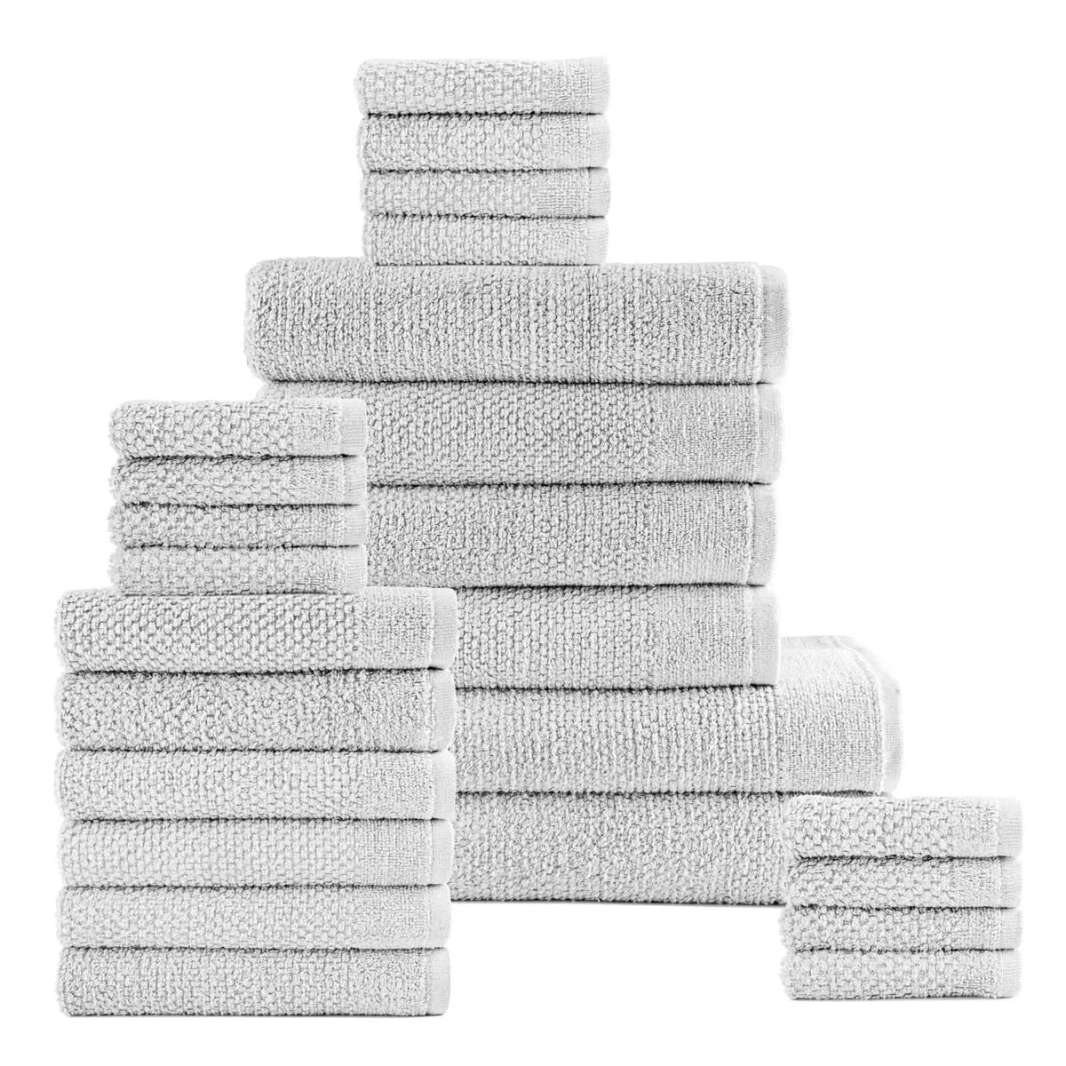 24-Piece Set: Dan River Popcorn Cotton Bath Towel Set
