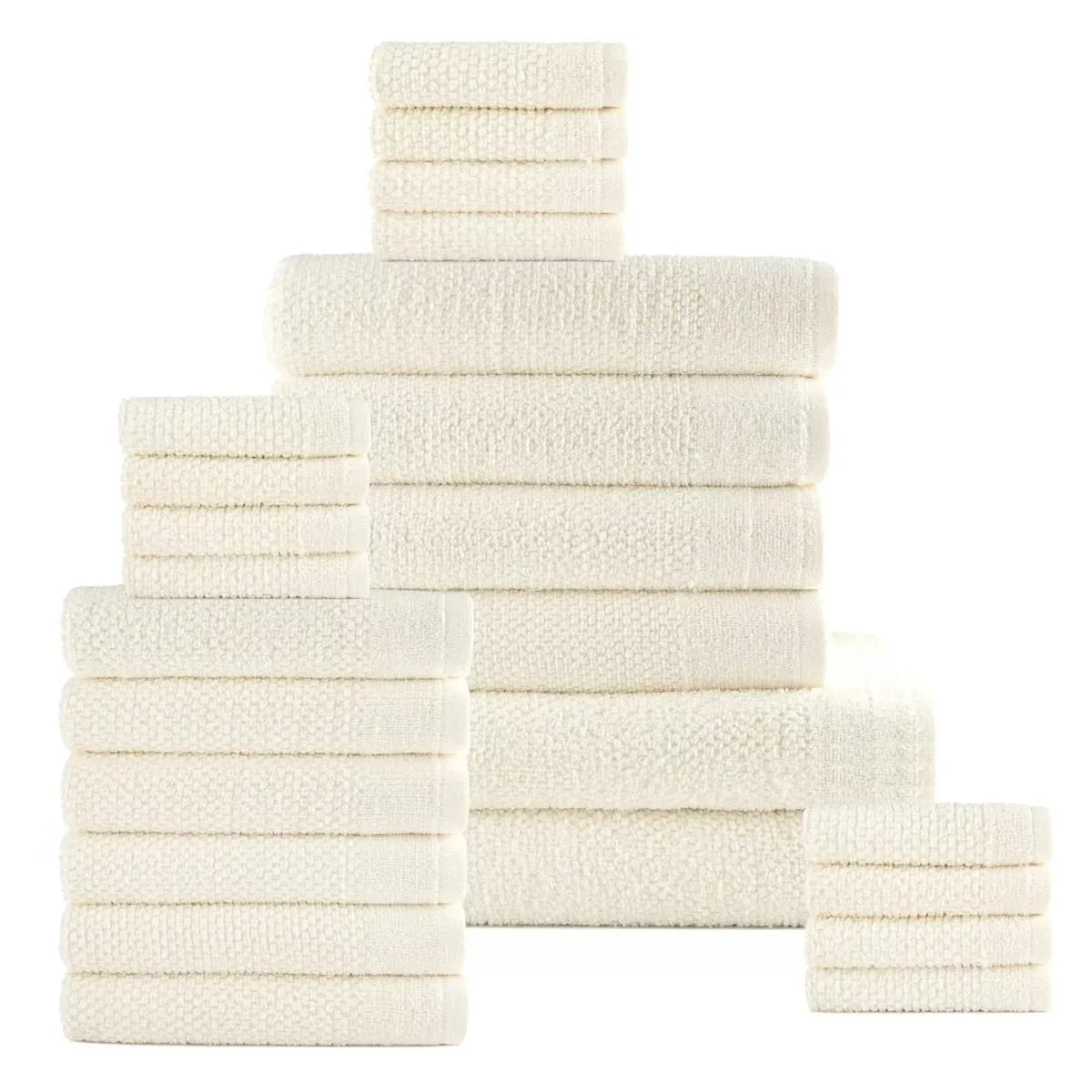 24-Piece Set: Dan River Popcorn Cotton Bath Towel Set