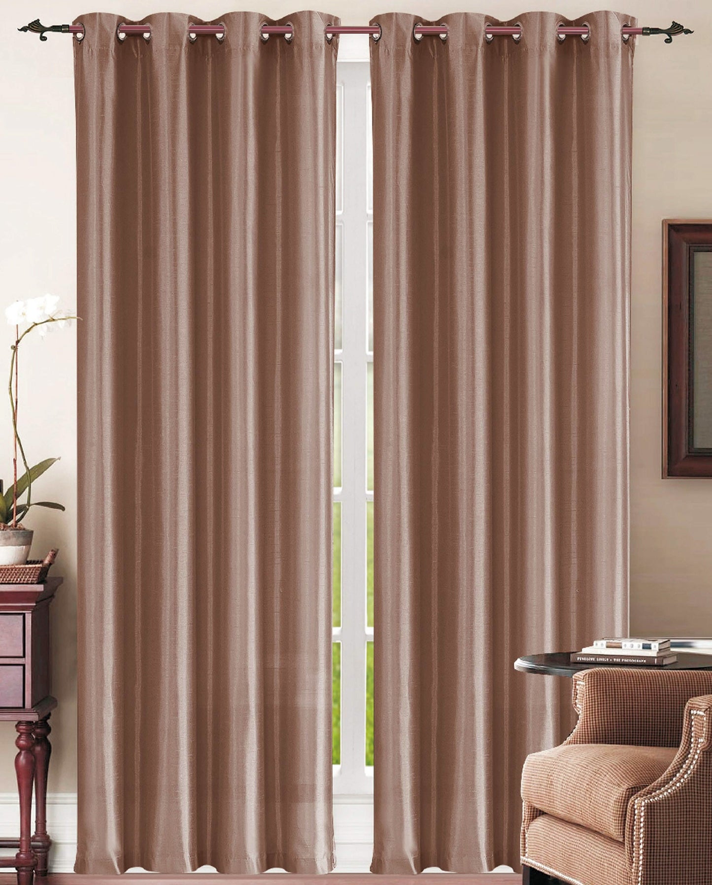 Set of 2: Grommet Curtain Panels - Assorted Colors