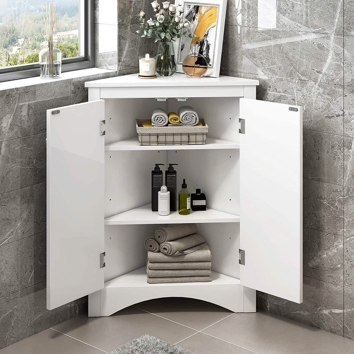 Shelf Corner Locker Triangle Corner Cabinet