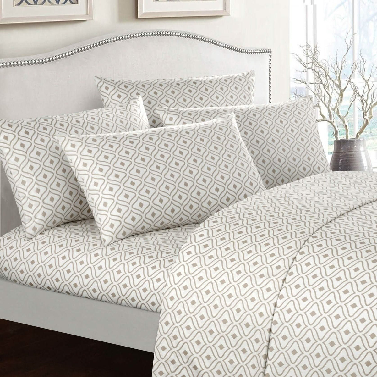 Soft Two-Tone Diamond Print Deep Pocket Sheet Sets