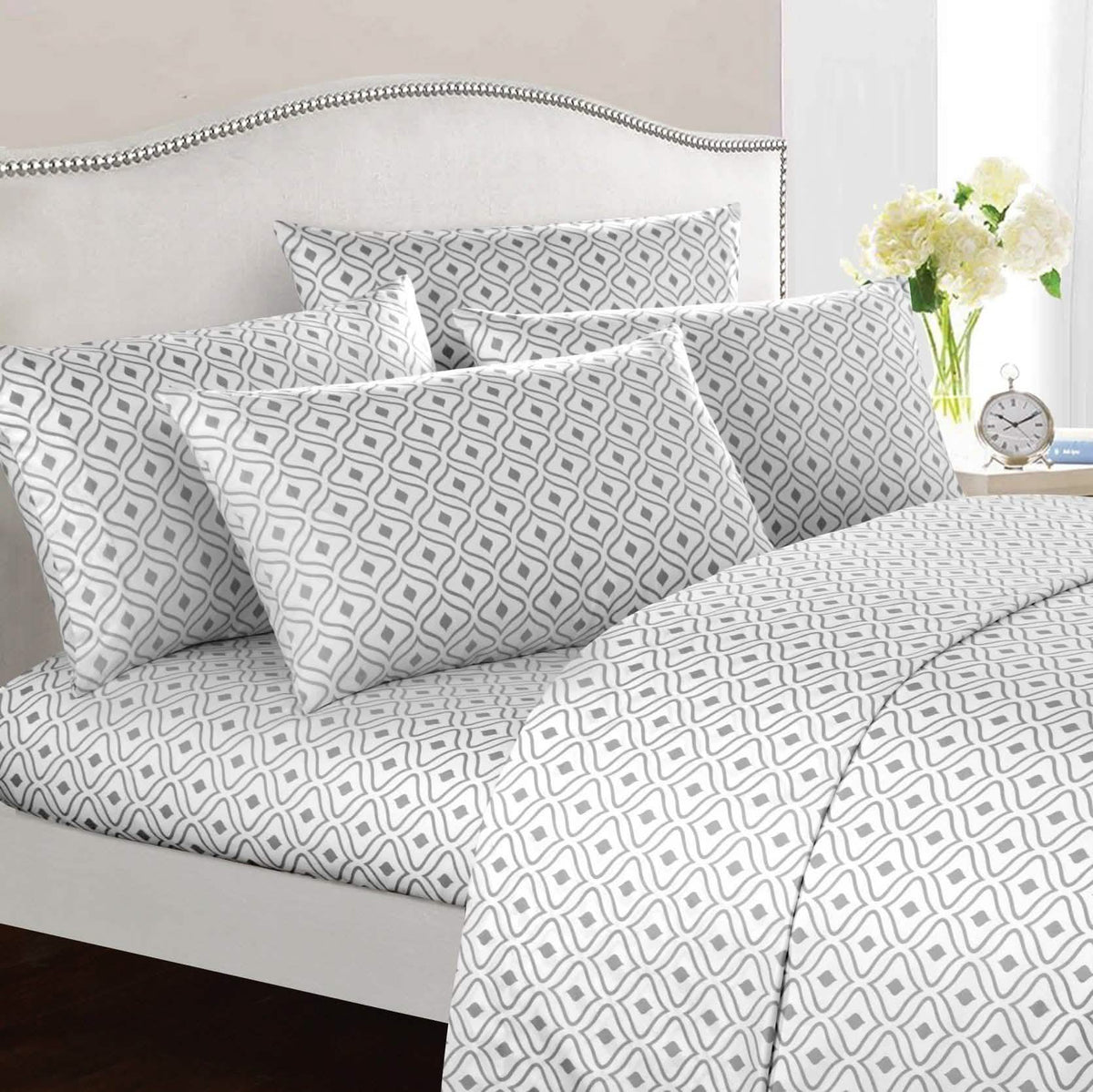 Soft Two-Tone Diamond Print Deep Pocket Sheet Sets