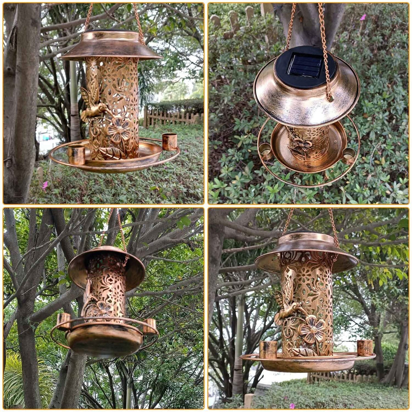 Solar Decorative Hanging Bird Feeder Lantern