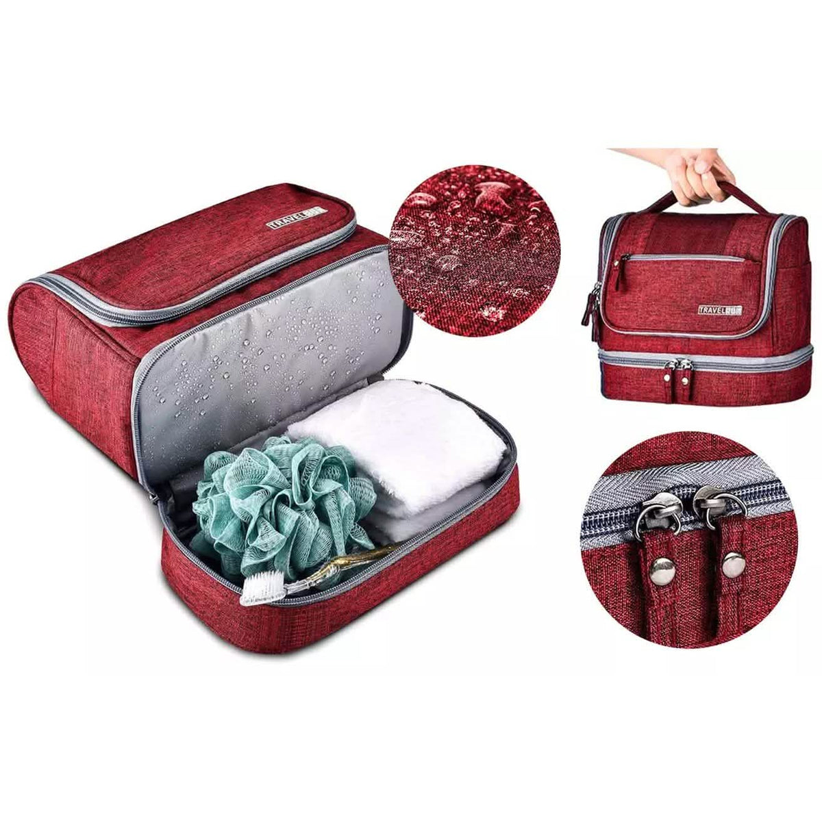 Waterproof Hanging Travel Toiletry Bag for Men and Women