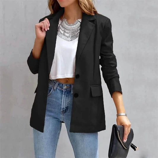 Women's Blazer Warm Breathable Outdoor Office Street Pocket Single Breasted Turndown