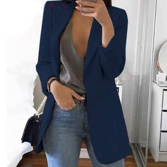 Womens Cardigan Jackets Open Front Solid Color Casual Oversized Long Blazer