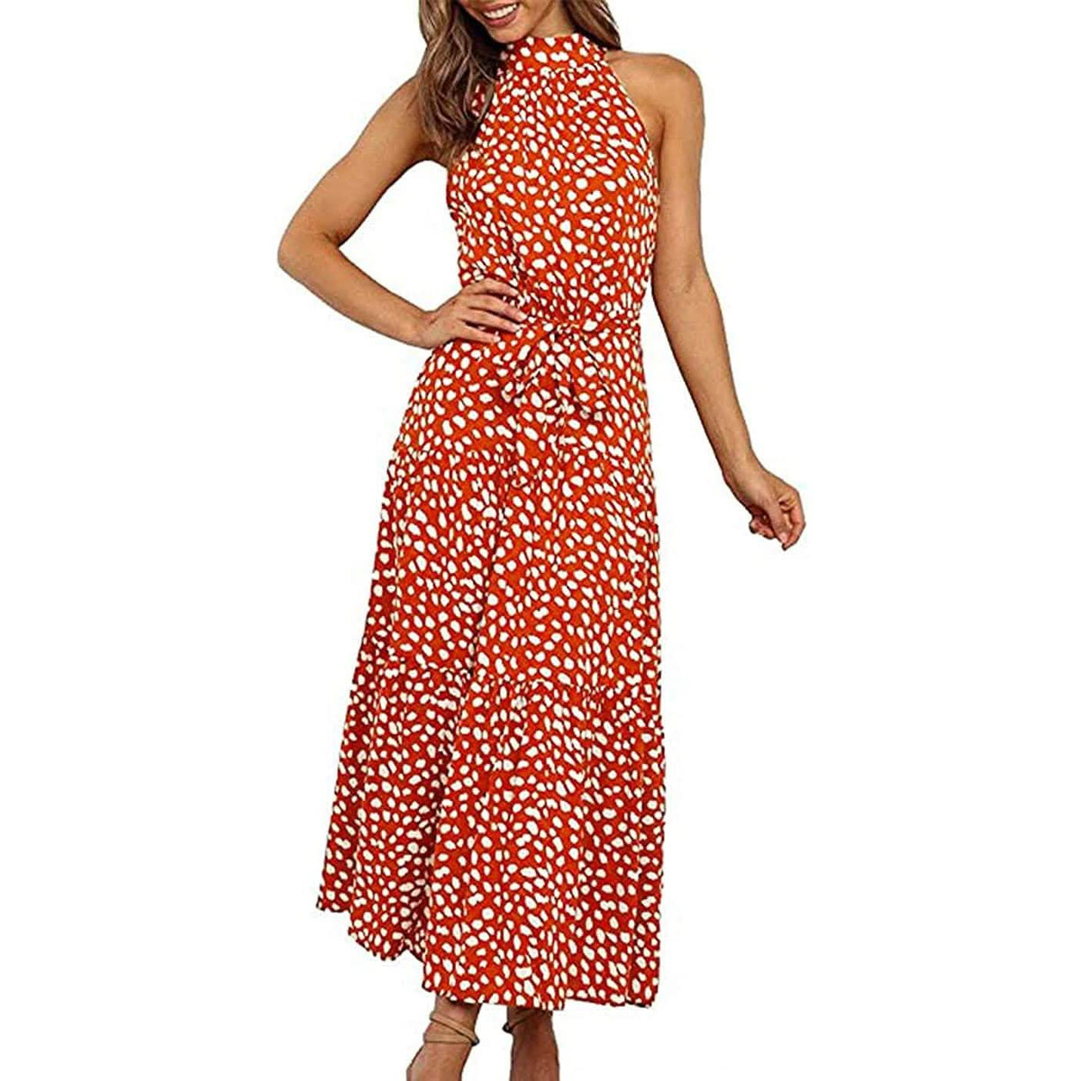 Women’s Casual Halter Neck Sleeveless Long Maxi Dress  - Assorted Styles