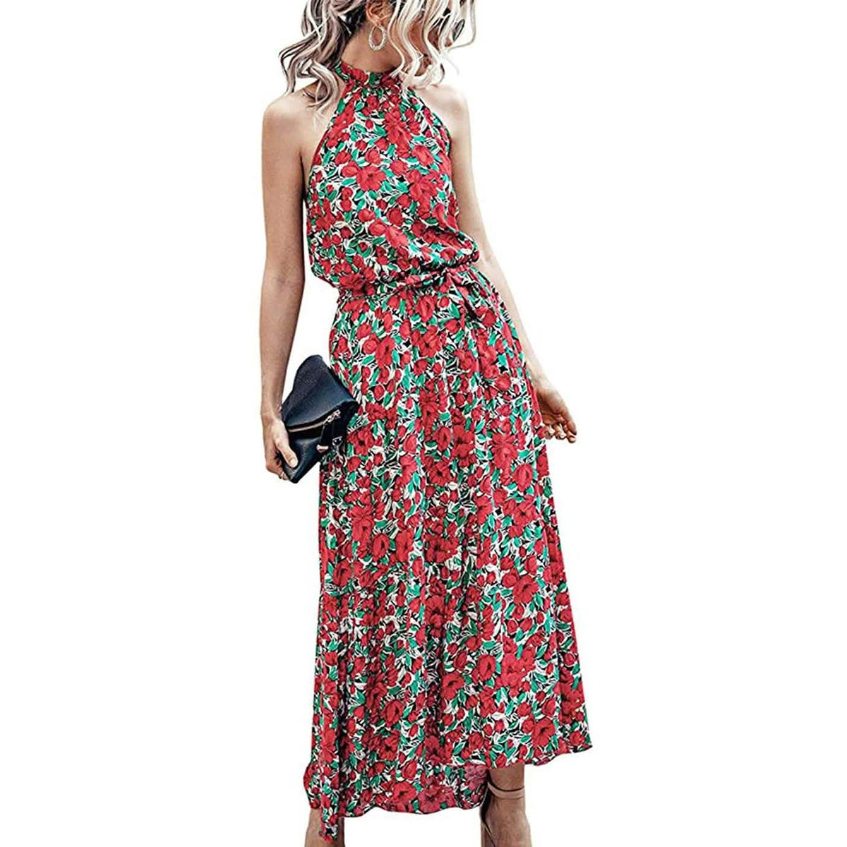 Women’s Casual Halter Neck Sleeveless Long Maxi Dress  - Assorted Styles