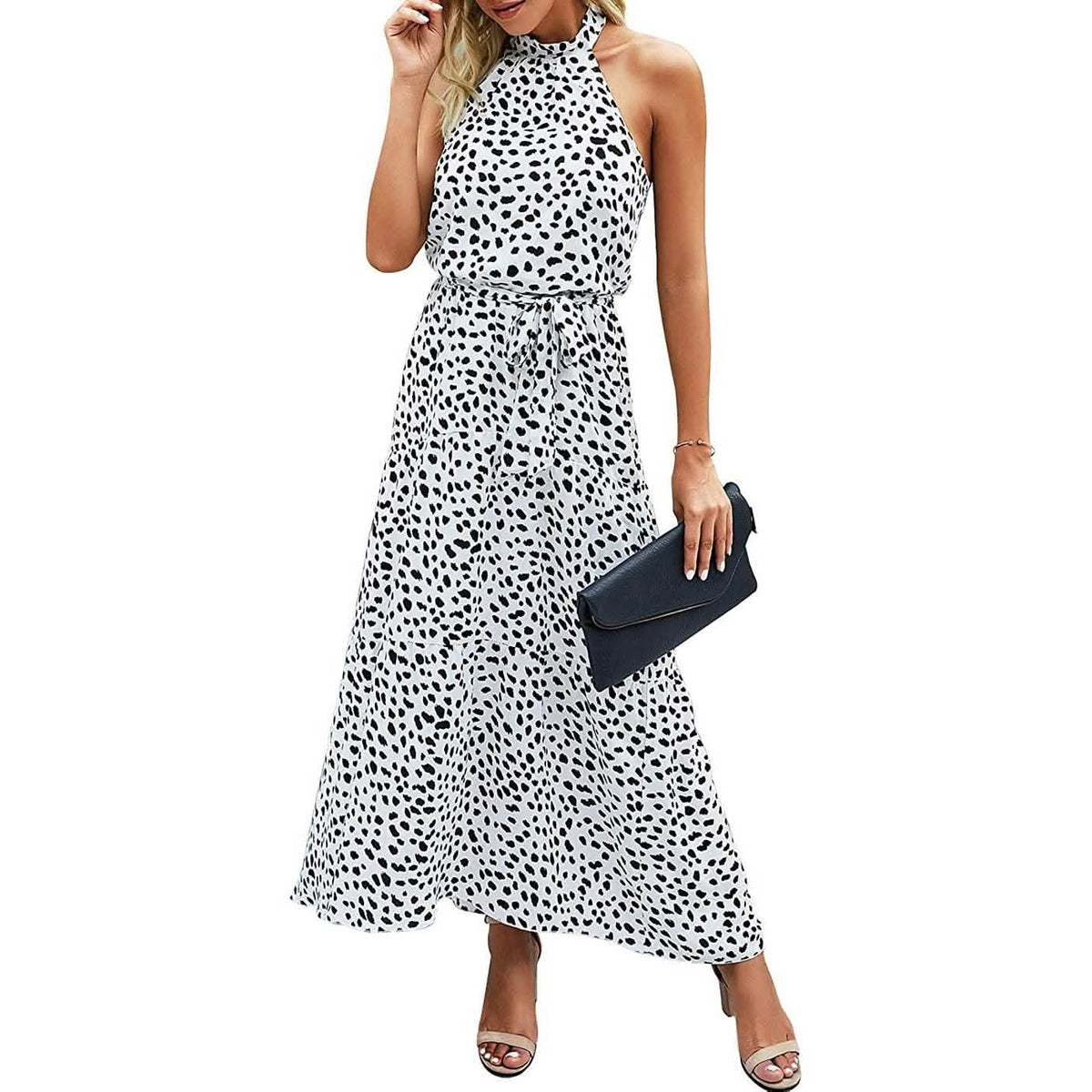 Women’s Casual Halter Neck Sleeveless Long Maxi Dress  - Assorted Styles