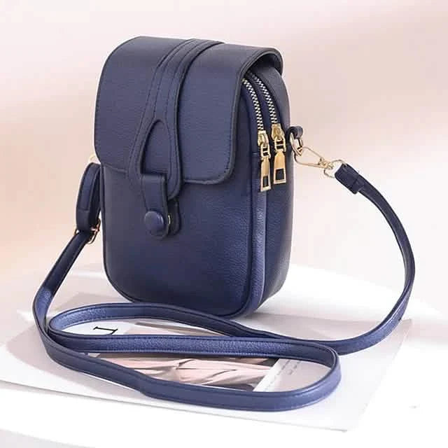 Women's Crossbody Leather Solid Color Plain Bag Wallet
