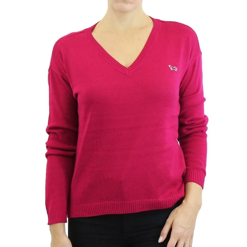 Womens V Neck Long Sleeve Sweater - Assorted Sizes