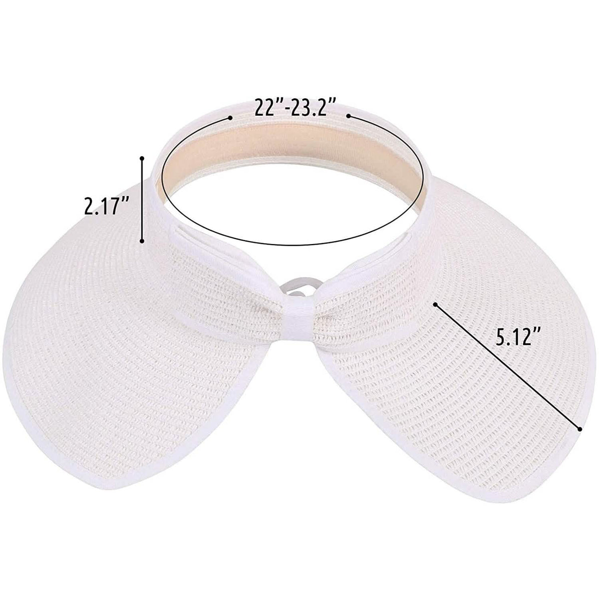 Women's Wide Brim Roll-up Straw Sun Hat Sun Visor